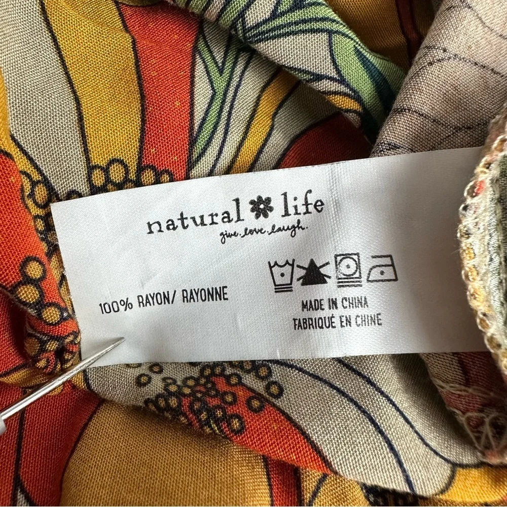 ❌SOLD❌Natural Life Maylin Floral Midi Skirt Women's Size Large or XL Lightweight - Picture 6 of 7